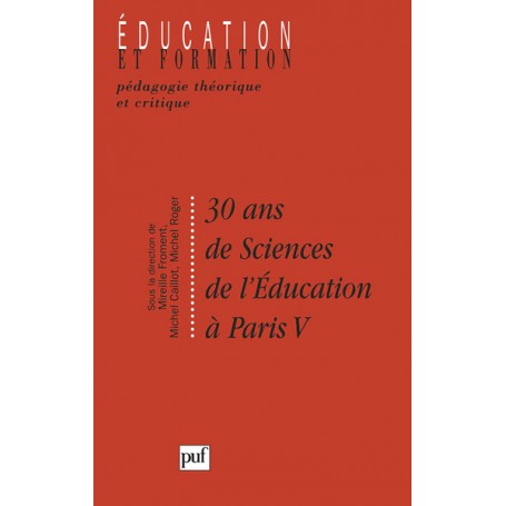 30 ans de sciences de l'éducation à paris V