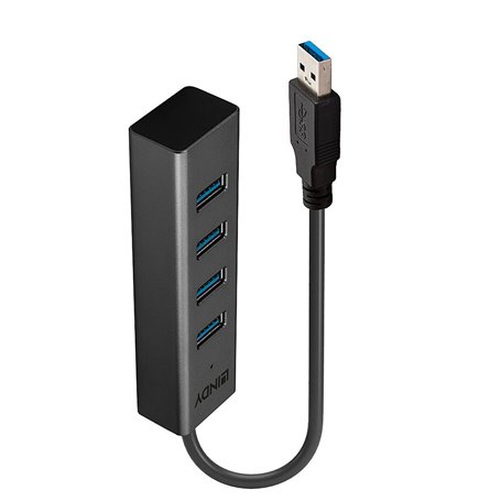 Hub USB LINDY 43324 Noir