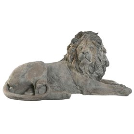 Figurine Décorative Home ESPRIT Gris Lion 80 x 36 x 39 cm