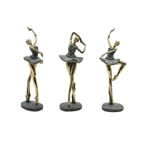 Figurine Décorative Home ESPRIT Gris Doré Danseuse Classique 15 x 10 x