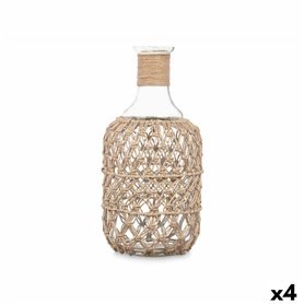 Bouteille Décorative Transparent Naturel verre Corde 18 x 38 cm (4 Uni