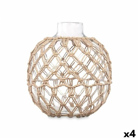 Boule Décorative Transparent Naturel verre Corde 21 x 23 cm (4 Unités)