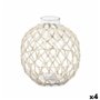 Boule Décorative Blanc Transparent verre Corde 21 x 23 cm (4 Unités)