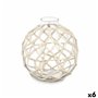 Boule Décorative Blanc Transparent verre Corde 18 x 20 cm (6 Unités)