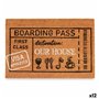 Paillasson Boarding Pass Naturel 60 x 1 x 40 cm (12 Unités)