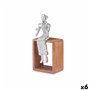 Figurine Décorative Flûte à Bec Argenté Bois Métal 13 x 27 x 13 cm