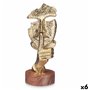 Figurine Décorative Visage Doré Bois Métal 12 x 29 x 11 cm