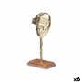 Figurine Décorative Visage Doré Bois Métal 16 x 34 x 10 cm