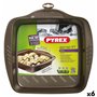 Moule pour four Pyrex Asimetria Carré Noir Métal 24 x 24 cm (6 Unités)