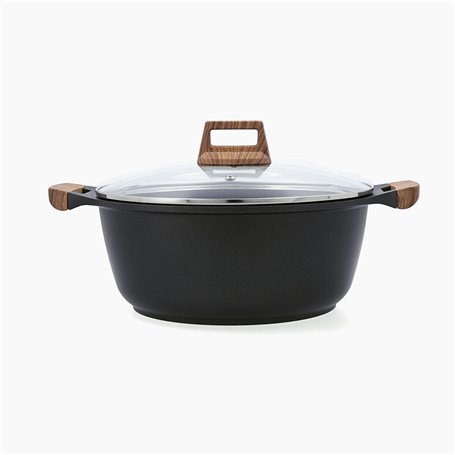 Casserole avec Couvercle Quid Karbon Aluminium fondu Noir 24 cm