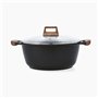 Casserole avec Couvercle Quid Karbon Aluminium fondu Noir 24 cm