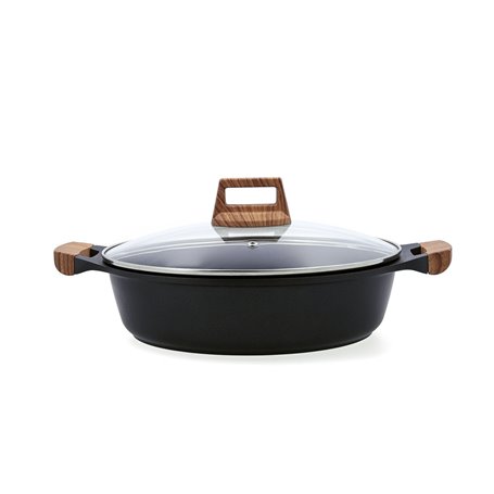 Casserole avec Couvercle Quid Karbon Aluminium fondu Noir 28 cm