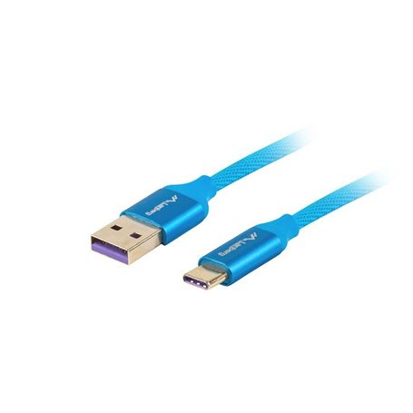 Câble USB A vers USB C Lanberg CA-USBO-21CU-0005-BL Bleu 50 cm 0,5 m