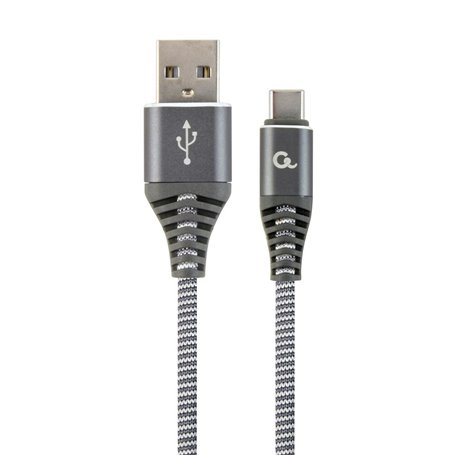 Câble USB A vers USB C GEMBIRD CC-USB2B-AMCM-1M-WB2 Gris Blanc/Gris 1,