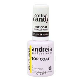 Vernis à ongles Andreia Cotton Candy Top Coat Nº 01 Milky White 10,5 m