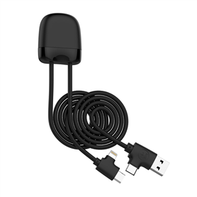Câble 4 en 1 Ice-C Ecoresponsable USB A+C / USB C + Lightning 1m Noir 