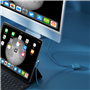 Câble 4 en 1 Ice-C Ecoresponsable USB A+C / USB C + Lightning 1m Bleu 