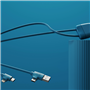 Câble 4 en 1 Ice-C Ecoresponsable USB A+C / USB C + Lightning 1m Bleu 