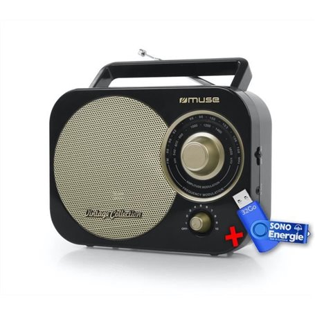 Muse M-055 RB - Radio Portable, FM/MW - Antenne FM pivotante - Prise A