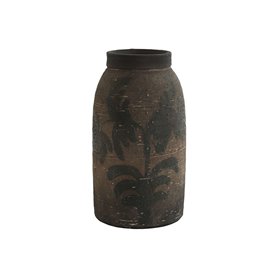 Vase Home ESPRIT Marron Terre cuite Oriental 19,5 x 19,5 x 35,5 cm