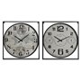 Horloge Murale Home ESPRIT Blanc Noir Métal Bois MDF 62 x 6 x 65 cm (2