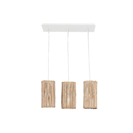 Suspension Home ESPRIT Blanc Naturel Bois d'eucalyptus 50 W 20 x 20 x 