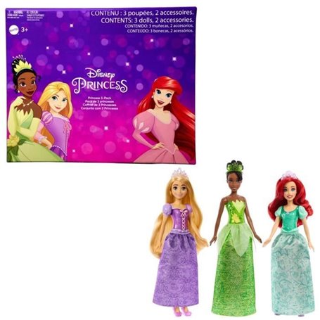Princesses Disney - pack de 3 poupées (Ariel. Tiana. Raiponce)