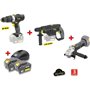 X-FIT PACK « GROS oeUVRE » 3 machines 18V + 2 batteries 18V 3.0Ah : Pe