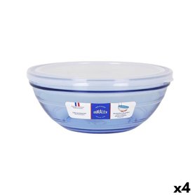 Panier-repas rond avec couvercle Duralex   Verre Bleu Ø 20,5 cm (4 Uni