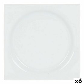 Assiette à dessert Inde Zen Porcelaine Blanc 18 x 18 x 2,5 cm (6 Unité