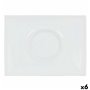 Assiette plate Inde Gourmet Porcelaine Blanc 29,5 x 22 x 3 cm (6 Unité