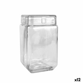 Bocal La Mediterránea Carré verre 1,6 L 11 x 11 x 18,5 cm (12 Unités)