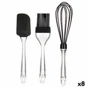 Ensemble d'ustensiles de cuisine Pâtisserie Noir Transparent Silicone 