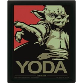 Poster cadre 3D lenticulaire Pyramid Star Wars - Yoda Jedi Master - be