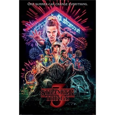 Poster 3D lenticulaire Pyramid Stranger Things Summer Of 85 - multicol