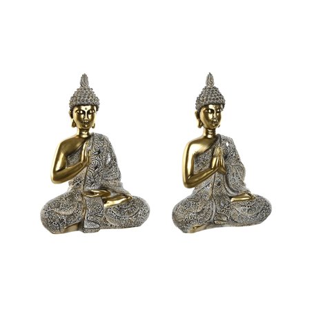 Figurine Décorative Home ESPRIT Beige Doré Buda Oriental 21 x 11,5 x 2