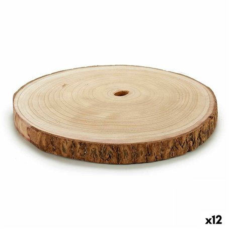 Bûche décorative Marron Bois de paulownia 30 x 2 x 30 cm (12 Unités)