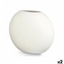 Vase Rond Blanc Céramique 40 x 34,5 x 16 cm (2 Unités)