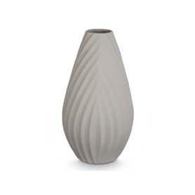 Vase Rayures Gris Céramique 26 x 49 x 26 cm