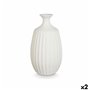 Vase Blanc Céramique 21 x 39 x 21 cm (2 Unités)