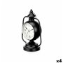 Horloge de table Lampe Noir Métal 17 x 25 x 11,3 cm (4 Unités)