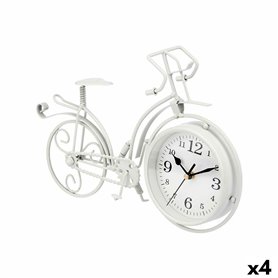 Horloge de table Bicyclette Blanc Métal 33 x 22,5 x 4,2 cm (4 Unités)