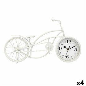 Horloge de table Bicyclette Blanc Métal 42 x 24 x 10 cm (4 Unités)