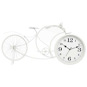 Horloge de table Bicyclette Blanc Métal 95 x 50 x 12 cm