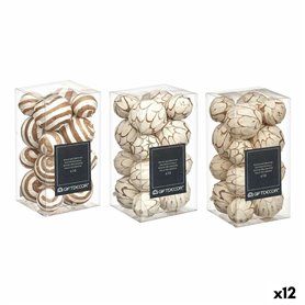 Jeu de boules décoratives Marron Blanc (12 Unités)