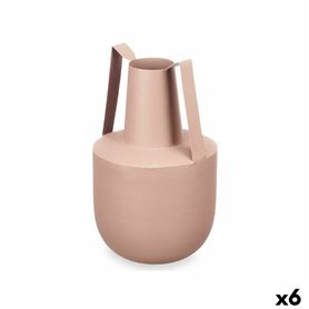 Vase Avec des poignées Sable Acier 14 cm (6 Unités)