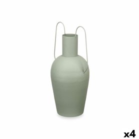 Vase Avec des poignées Vert Acier 24 x 45 x 18 cm (4 Unités)