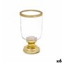 Bougeoir Verre Doré Acier 12 x 24,5 x 12 cm (6 Unités)