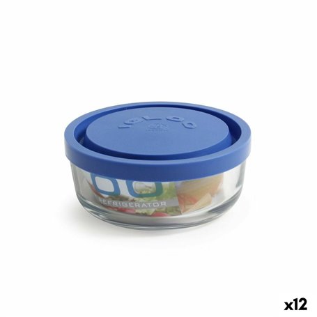 Panier-repas rond avec couvercle Borgonovo Igloo Bleu 320 ml ø 11 x 5 