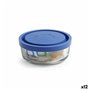 Panier-repas rond avec couvercle Borgonovo Igloo Bleu 320 ml ø 11 x 5 